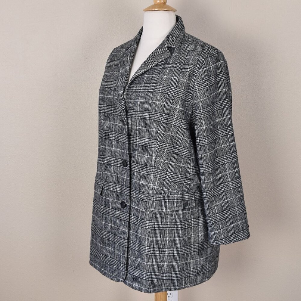 Ellos Plaid Houndstooth Wool Coat NEW 22 - Picture 5 of 9